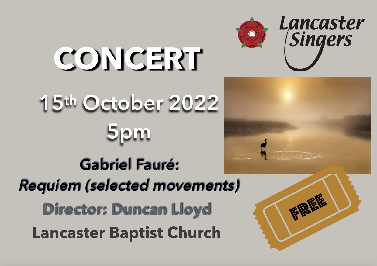 Lancaster Singers - 15/10/2022 5:00pm - Lancaster Singers Come and Sing ...